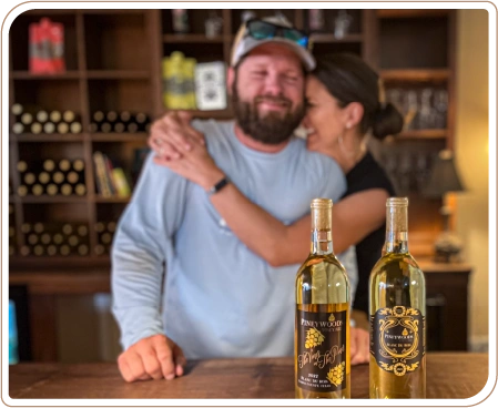 Jordan and Chris Cox in the Winery